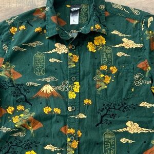 Boba Fett Tee Japanese Button Up Shorty Sleeve Lucas film Star Wars Large Green